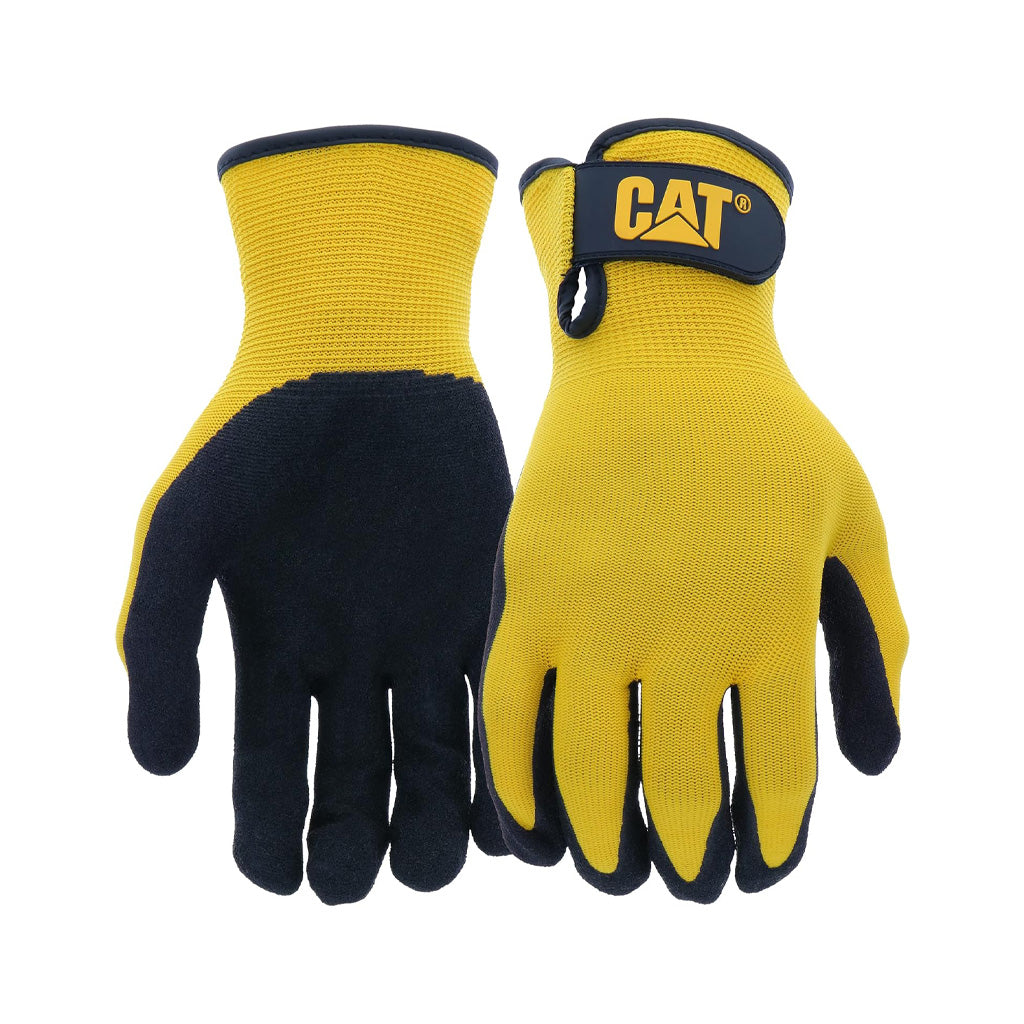 GUANTE CAT DE NITRILO AMARILLO C/ MUÑECA AJUSTABLE - TAMAÑO XL