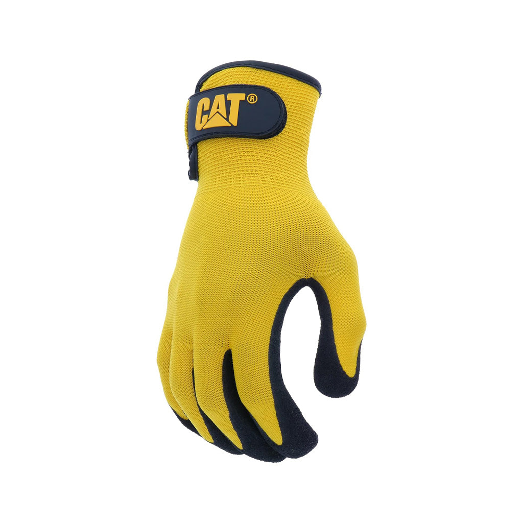 GUANTE CAT DE NITRILO AMARILLO C/ MUÑECA AJUSTABLE - TAMAÑO XL