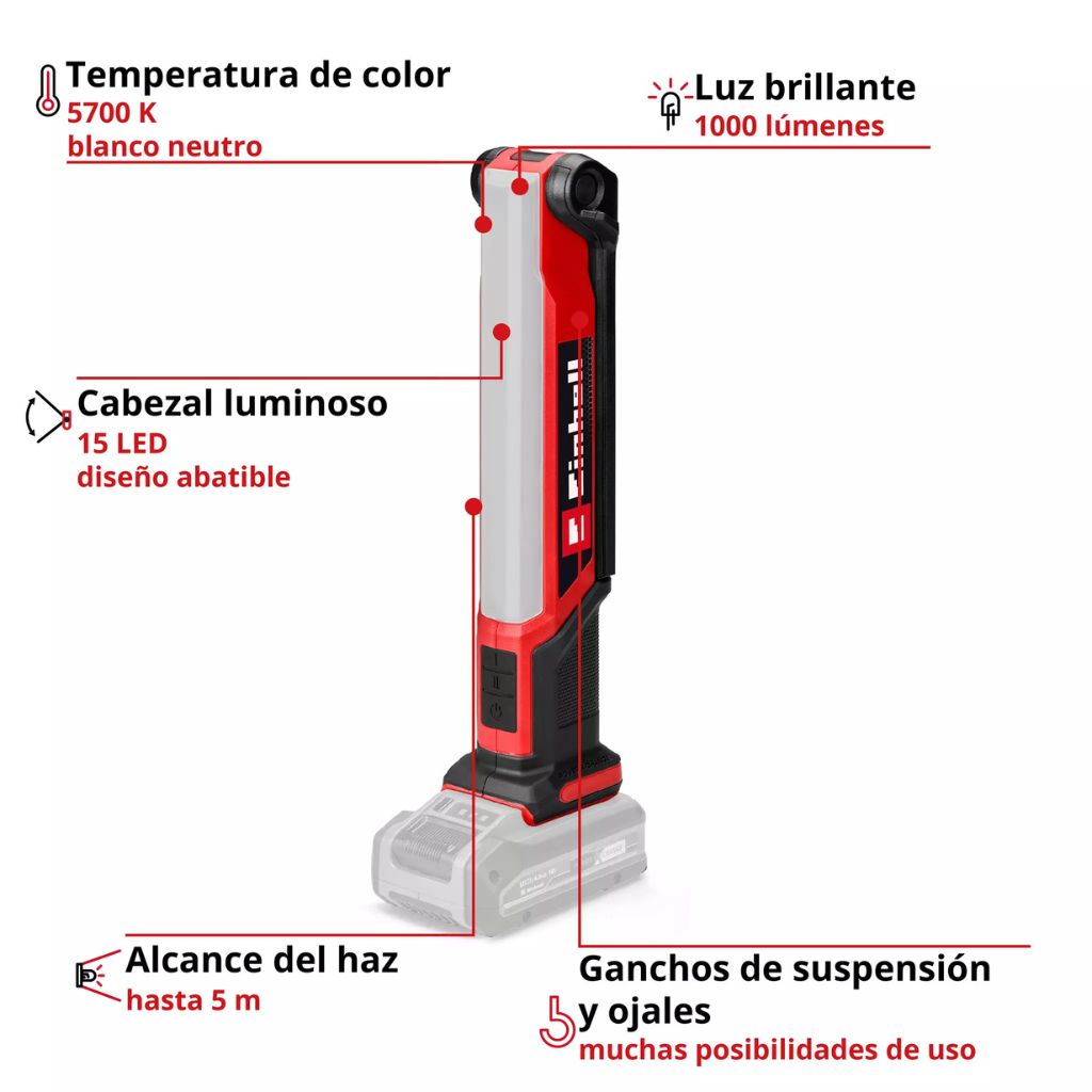 LUZ LED A BATERÍA EINHELL TE-CL 18/1000 S S/ BATERÍA