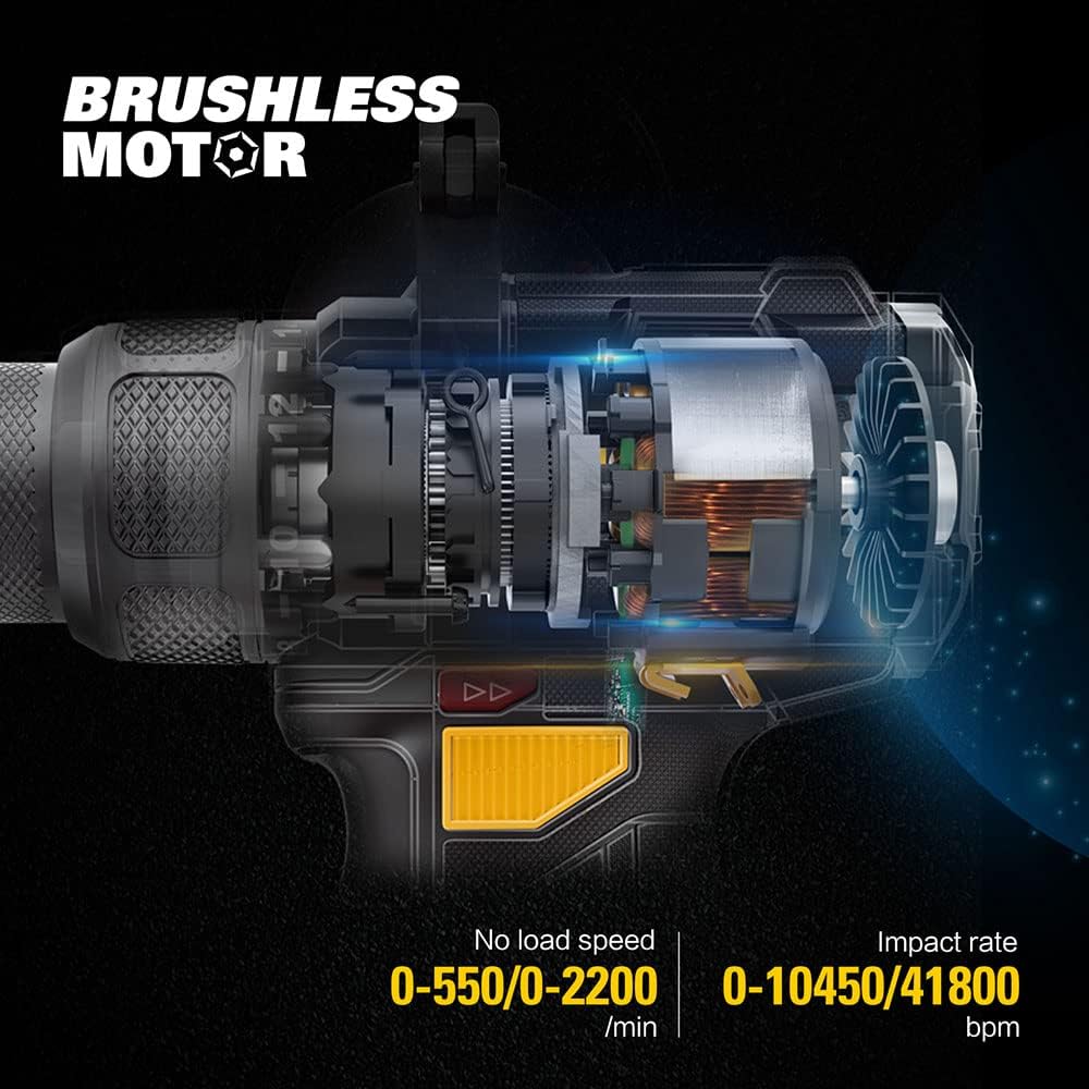 KIT TALADRO DX13.1 C/PERCUTOR 13MM 80NM BRUSHLESS 2 BAT 4AH C/CARGADOR