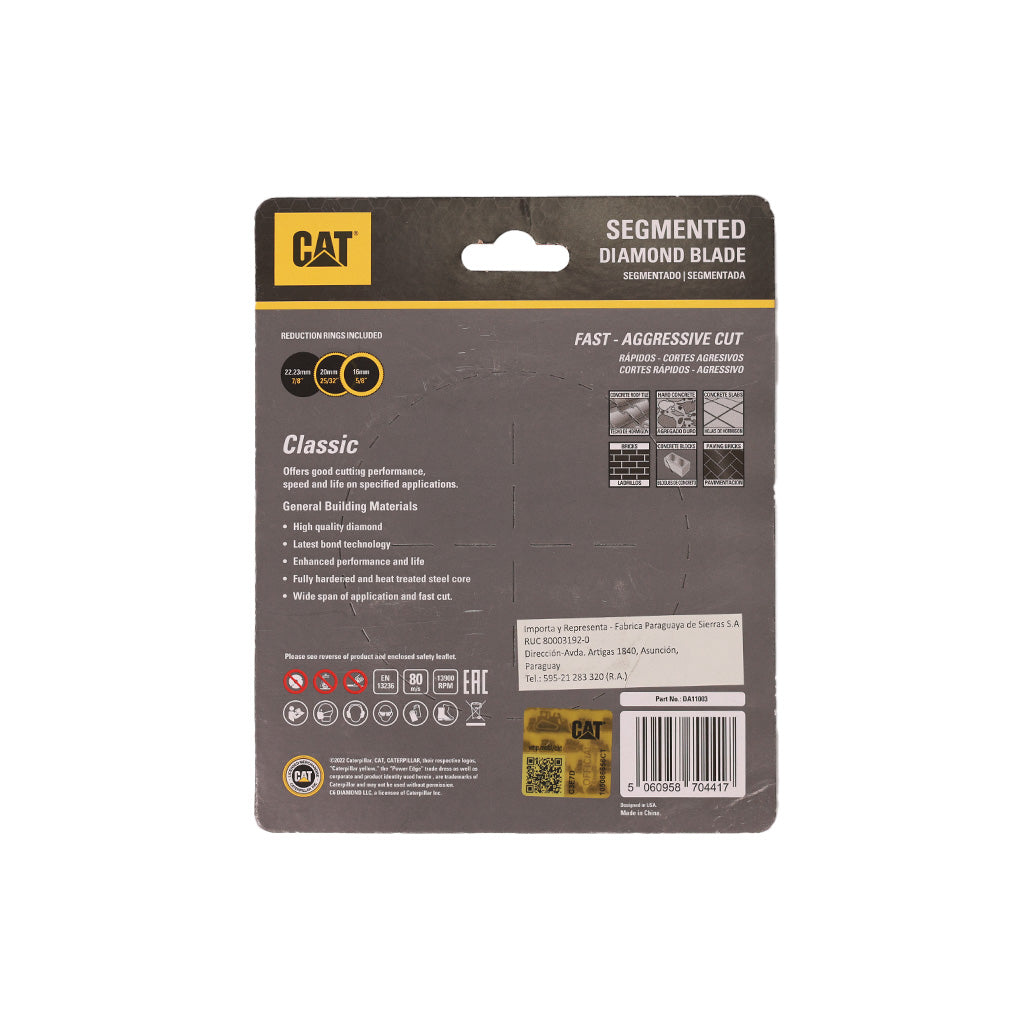 DISCO DIAMANTADO SEGMENTADO CAT 4 1/3" / 110MM