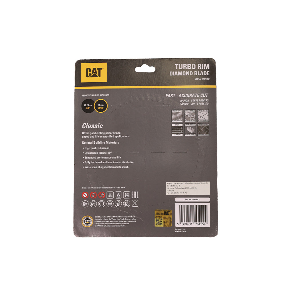 DISCO DIAMANTADO CAT TURBO 7" X 180MM