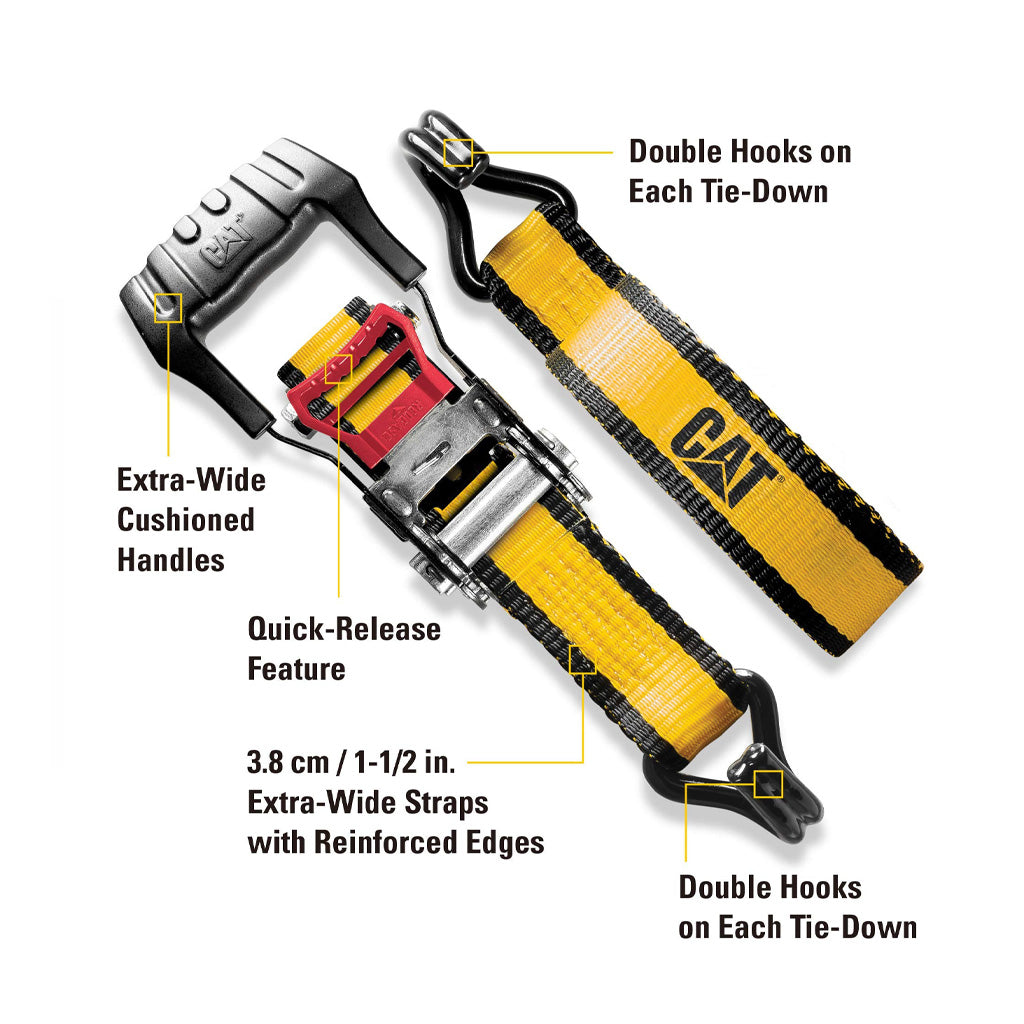 SET DE CATRACAS DE NYLON CAT C/ GANCHOS DE 1" X3,6M