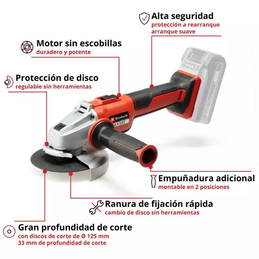 AMOLADORA EINHELL AXXIO 18/125 Q S/ ACCESORIOS