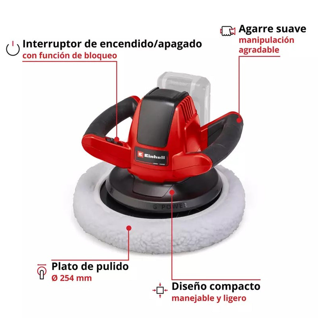 PULIDORA PARA AUTOMÓVILES EINHELL CE-CB 18/254 S/ BATERÍA