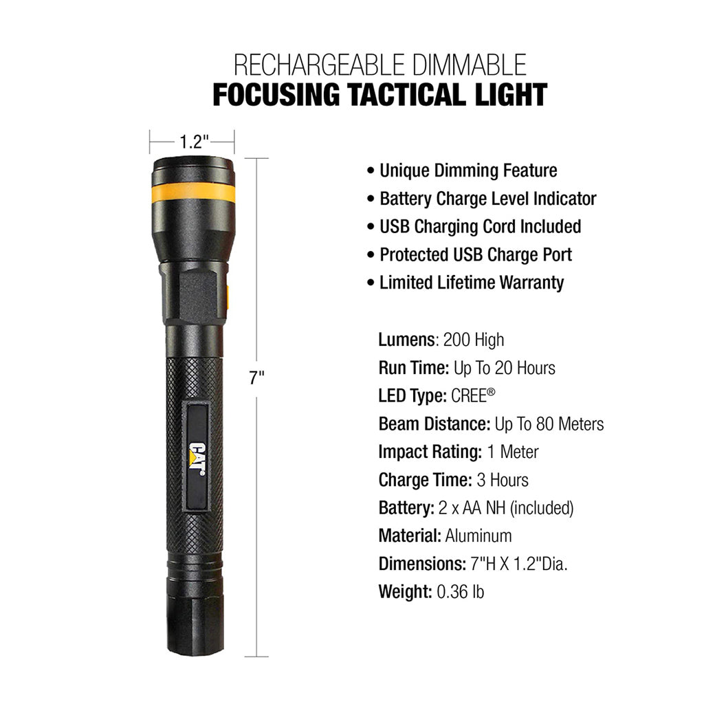 LINTERNA TÁCTICA RECARGABLE CAT CT2205