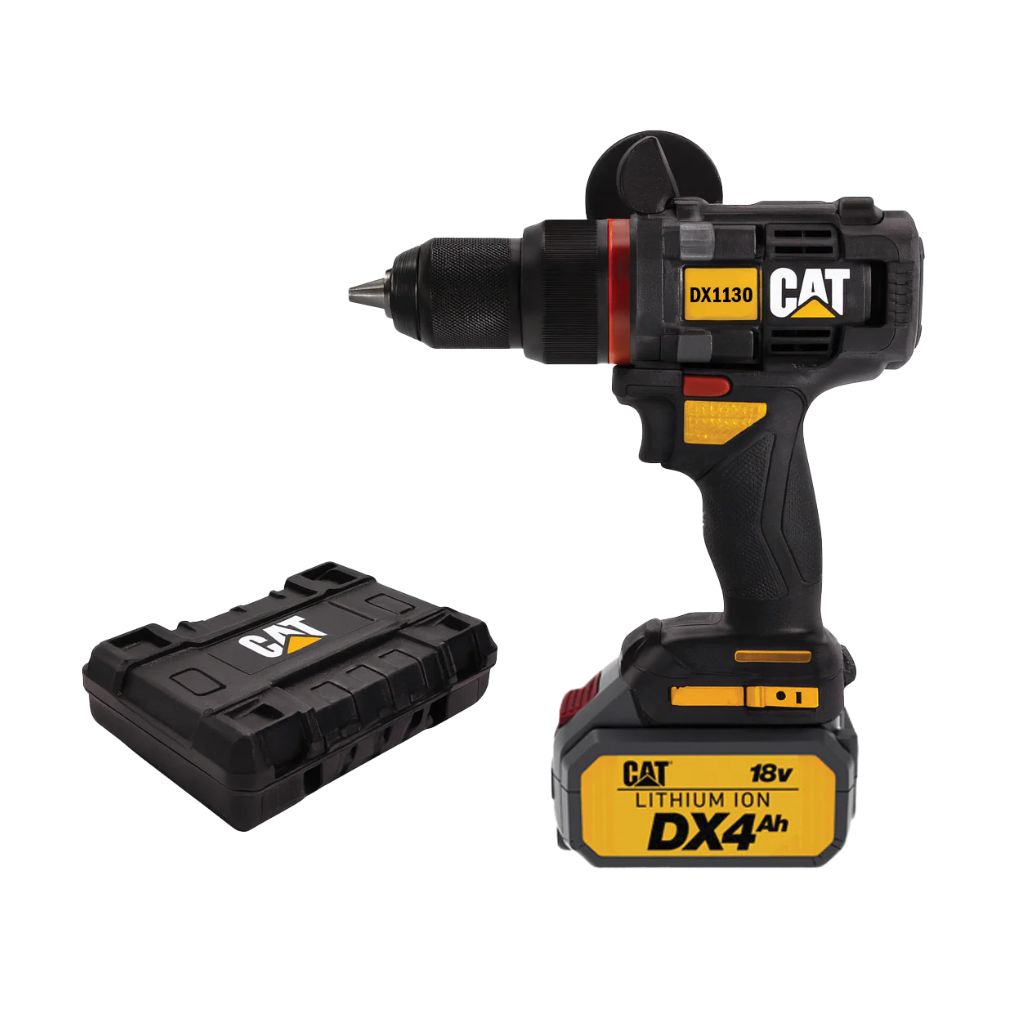 KIT TALADRO PERCUTOR CAT BRUSHLESS + 2 BATERÍAS DE 4,0AH