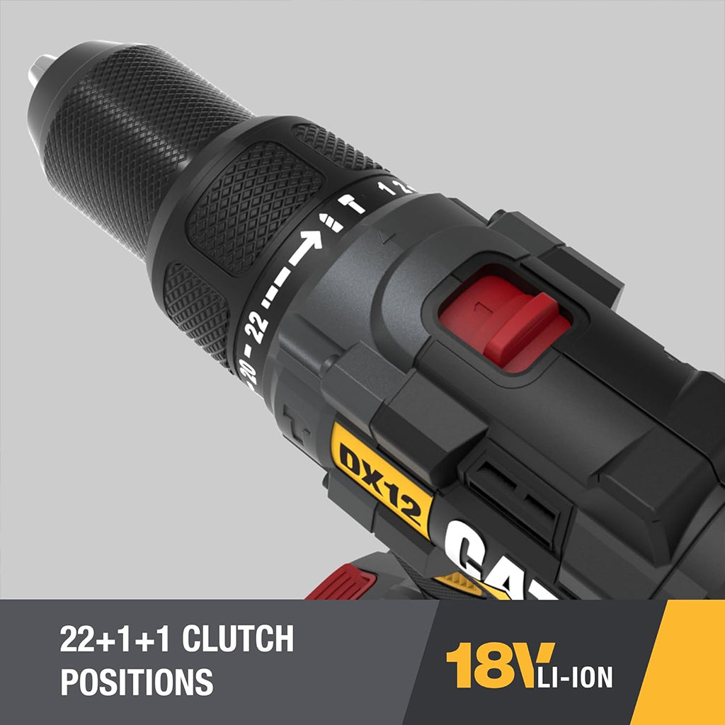 KIT TALADRO PERCUTOR A BATERÍA CAT DX12 CON 2 BATERÍAS + CARGADOR