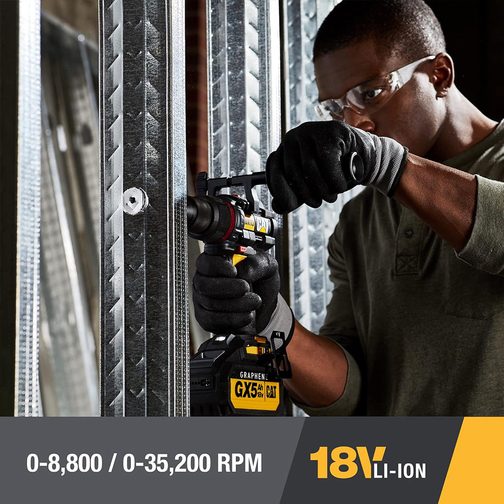 TALADRO ATORNILLADOR A BATERÍA CAT DX13 CON 1 BATERÍA + CARGADOR + MALETÍN