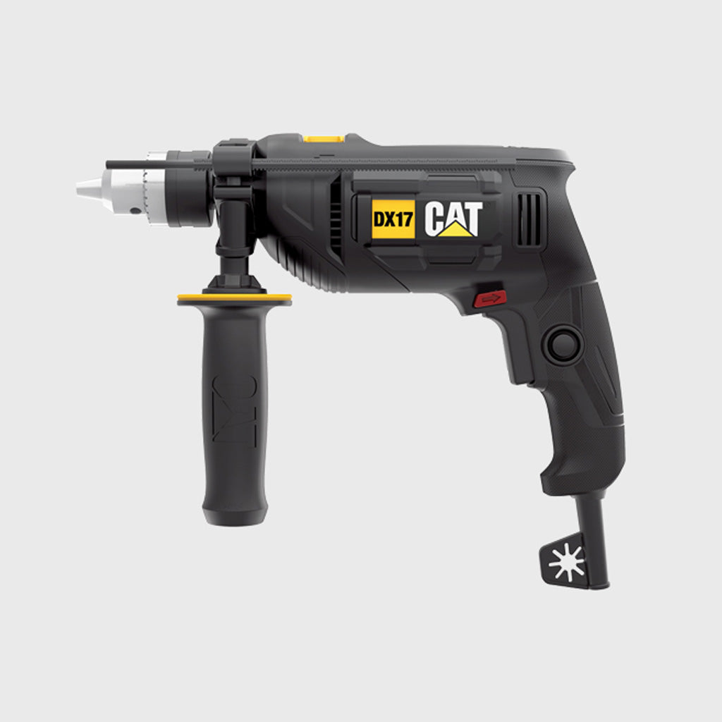 KIT TALADRO PERCUTOR ELÉCTRICO CAT DX17 CON MALETIN Y MECHAS