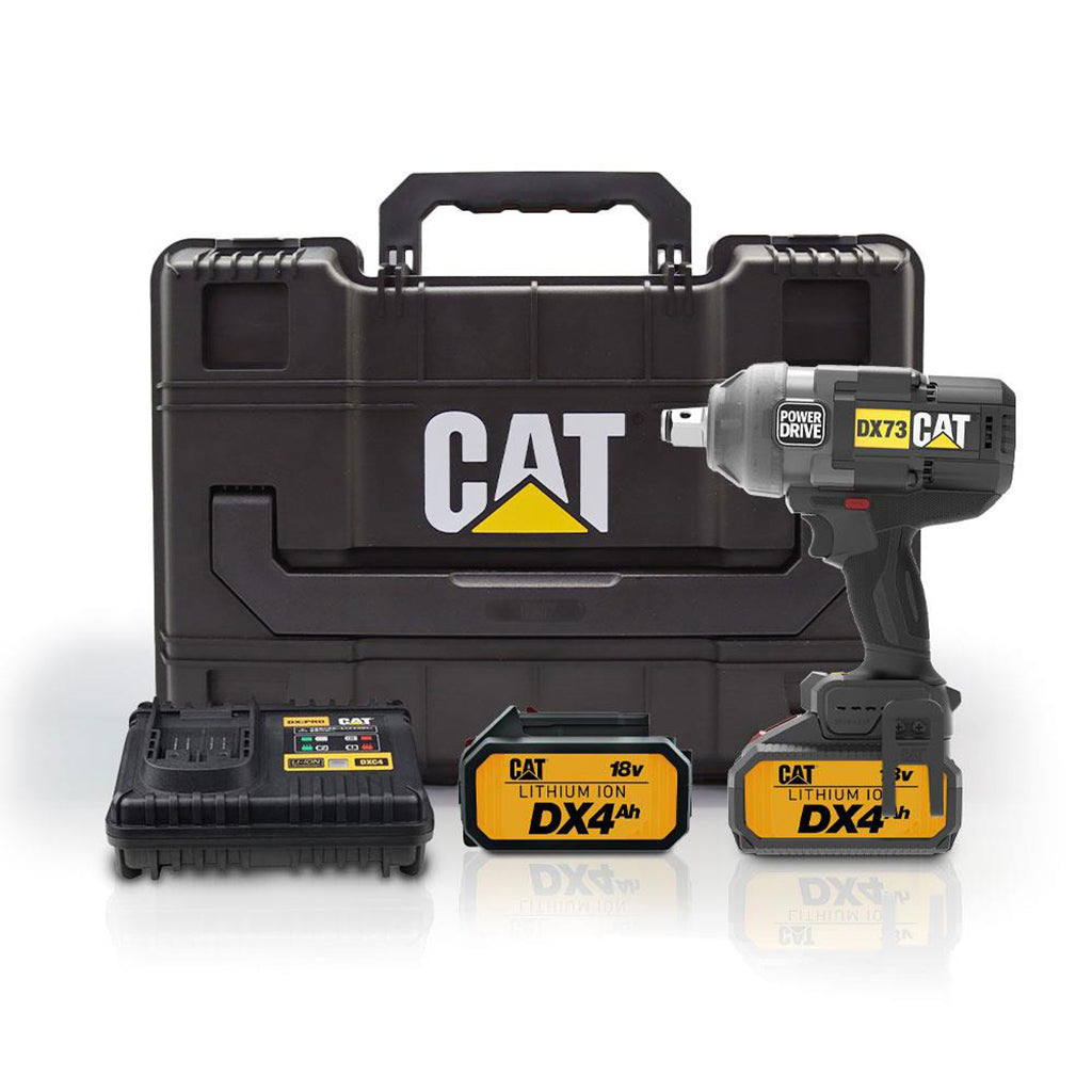 KIT LLAVE DE IMPACTO A BATERÍA CAT DX73 CON 2 BATERÍAS + CARGADOR + MALETÍN