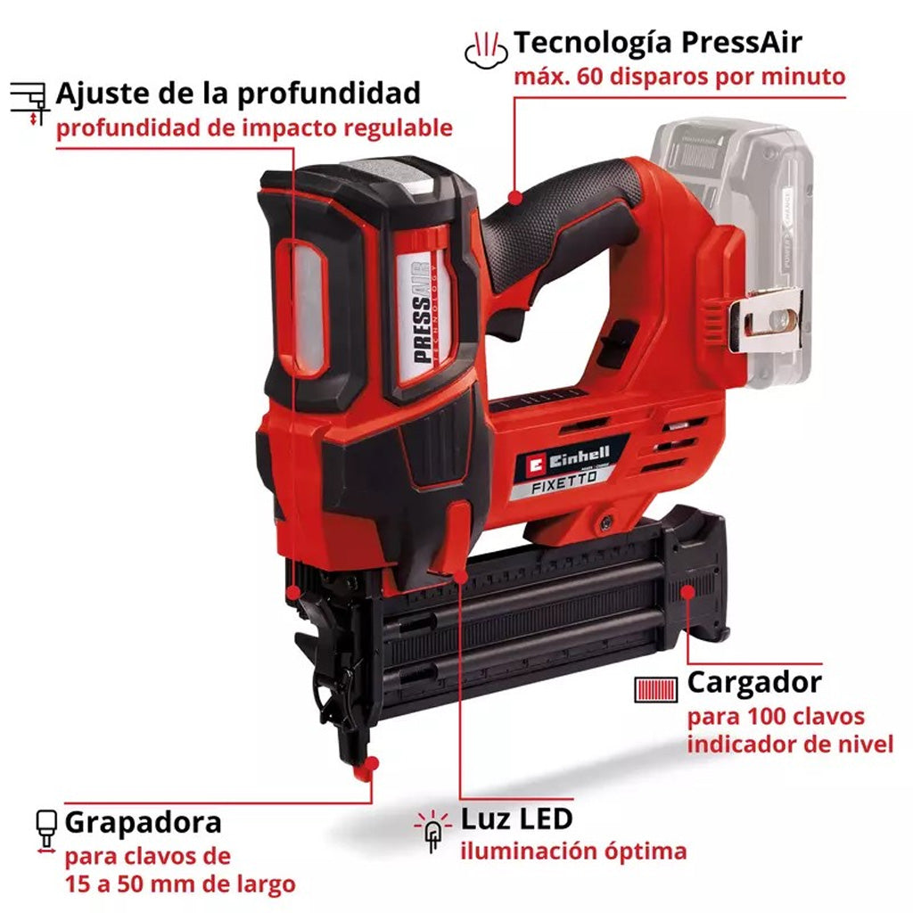 CLAVADORA EINHELL FIXETTO 18/50 S/ BATERÍA
