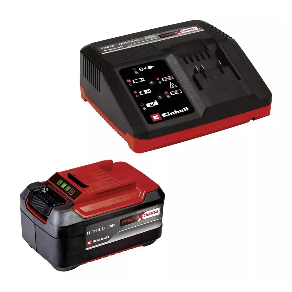 KIT DE INICIO EINHELL PXC CARGADOR RÁPIDO 5,2AH + BATERÍA 4,0AH