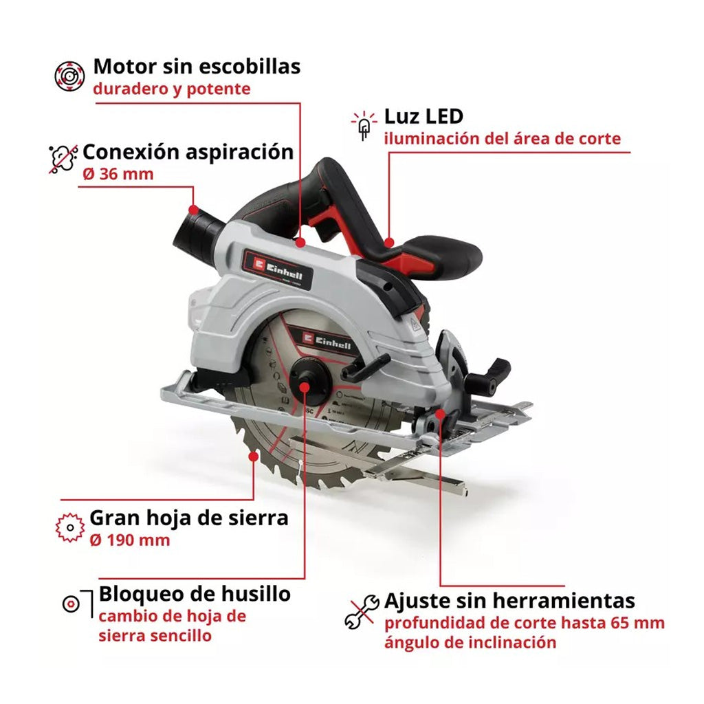 SIERRA CIRCULAR EINHELL TE-CS 18/190 S/ BATERÍA