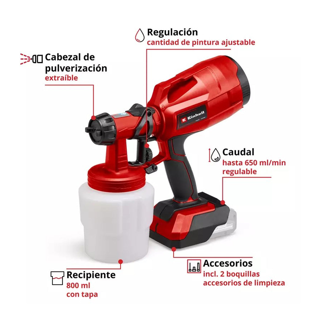 PISTOLA DE PINTURA EINHELL TC-SY 18/60 S/ BATERÍA