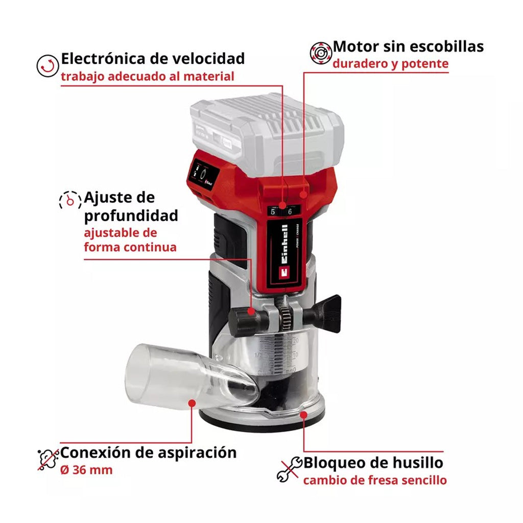 FRESADORA DE MANO EINHELL TP-ET 18 S/ BATERÍA