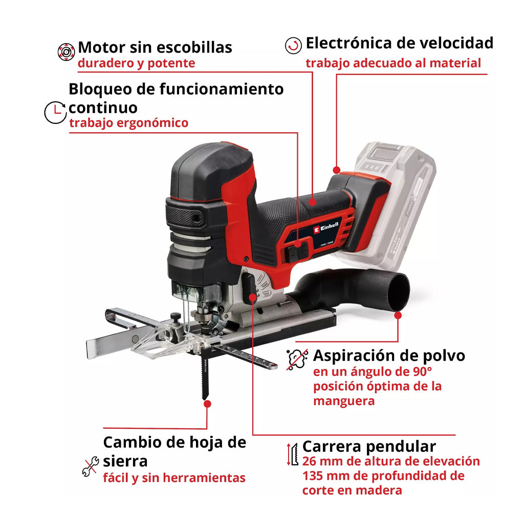 SIERRA CALADORA EINHELL TP-JST 18/135 S/ BATERÍA