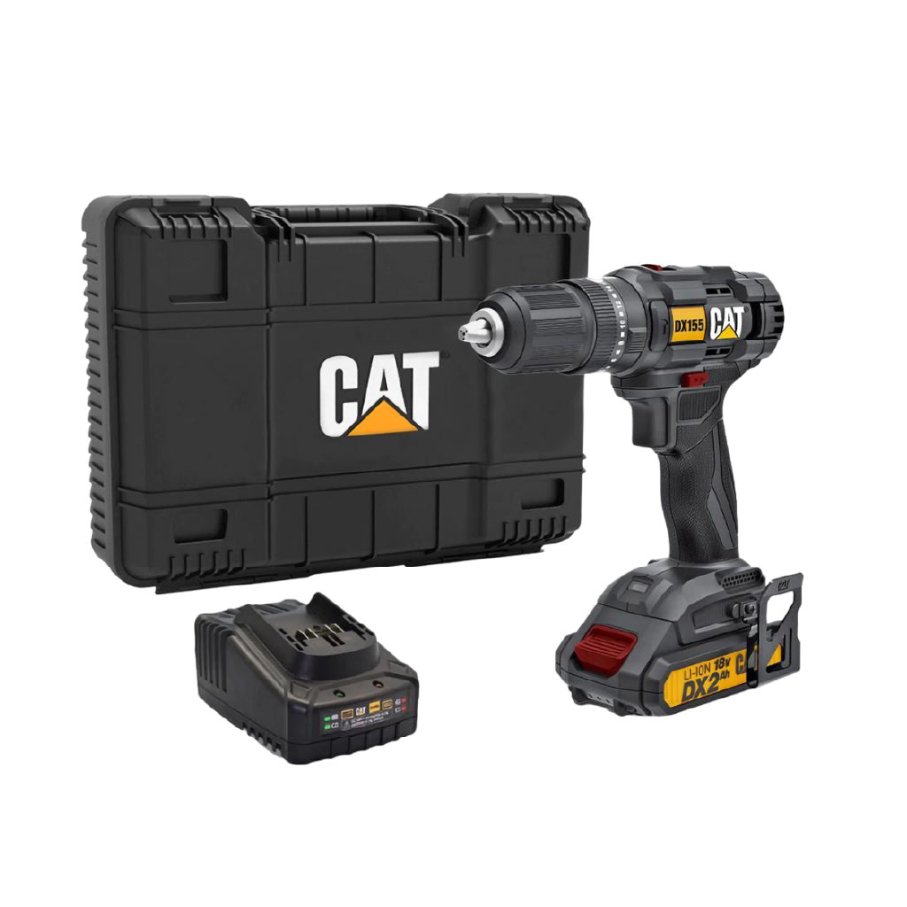 KIT TALADRO ATORNILLADOR A BATERÍA CAT DX 155 CON 1 BATERÍA + CARGADOR + MALETÍN