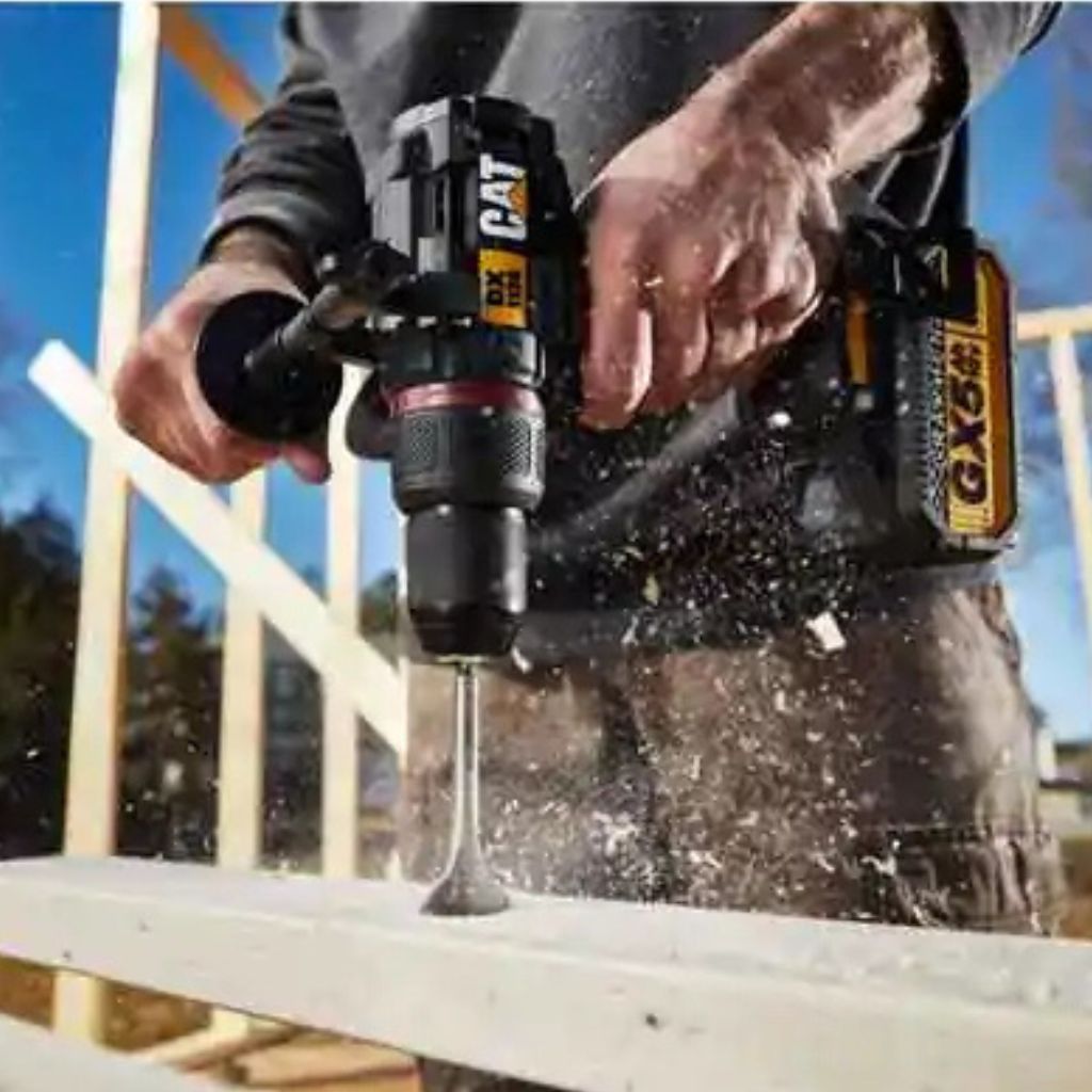 KIT TALADRO PERCUTOR CAT BRUSHLESS + 2 BATERÍAS DE 4,0AH
