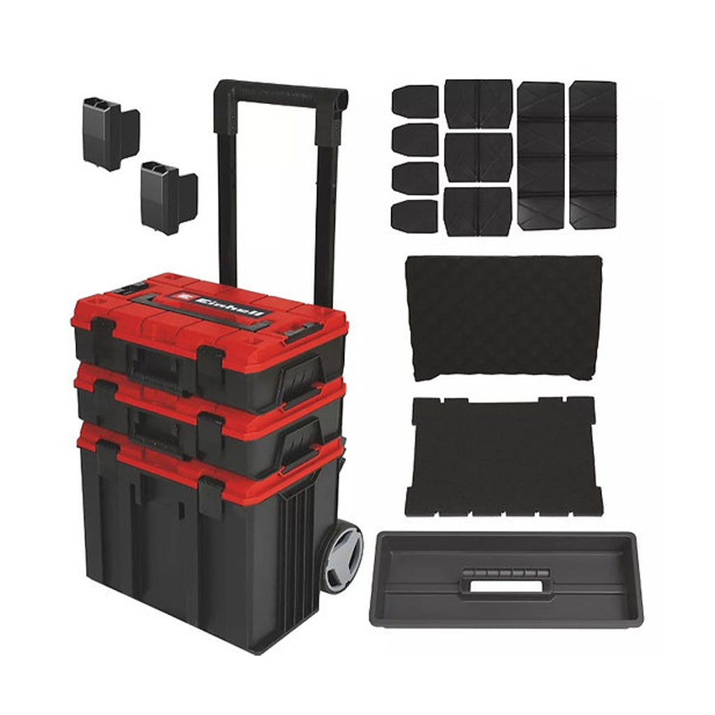 SET 3 MALETINES APILABLES EINHELL E-CASE TOWER CON RUEDAS