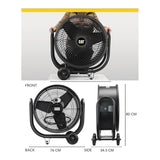 VENTILADOR INDUSTRIAL CAT HVD-24AC BLK CON RUEDAS